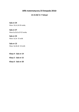 Alfik matematyczny 23 listopada 2016r