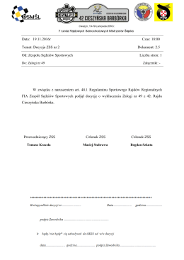 Data: 19.11.2016r Czas: 18:00 Temat: Decyzja ZSS nr 2 Dokument