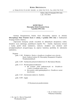 Diecezjalny Dzień Świętości Życia