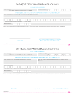cofnięcie zgody na obciążanie rachunku cofnięcie zgody na