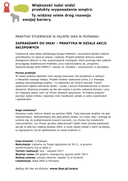 praktyka w dziale akcji sklepowych
