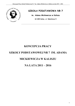 koncepcja pracy szkoły podstawowej nr 7 im