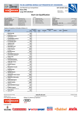 Start List Qualification