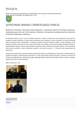 POLICJA.PL ZATRZYMANI SPRAWCY ŚMIERTELNEGO POBICIA