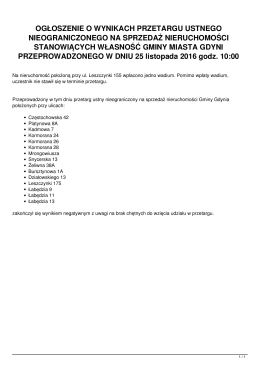 25 listopada 2016 godz. 10:00