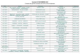 Vendredi 25 NOVEMBRE 2016 L`horaire des gardes