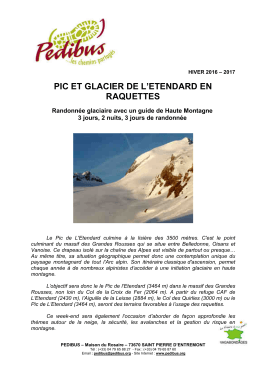 pic et glacier de l`etendard en raquettes