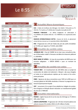 Le 08h55 - Bourse de Casablanca