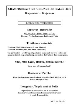 Règlements - Comité de Gironde d`Athlétisme