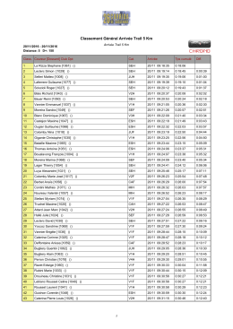 Classement Général Arrivée Trail 5 Km - Jogging-plus