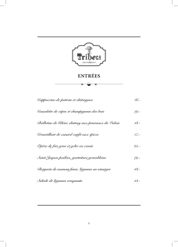 ENTRéES - Tribeca