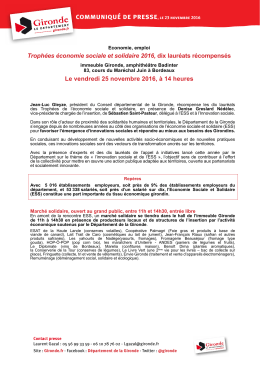communiqué de presse, le 23 novembre 2016