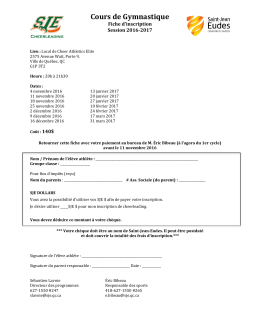 Horaire gymnastique - Saint