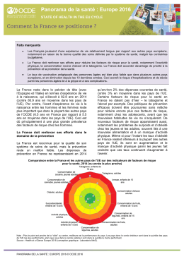 Panorama de la santé : Europe 2016