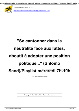 "Se cantonner dans la neutralit&eacute; face aux luttes