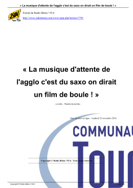 La musique d`attente de l`agglo c`est du saxo on dirait