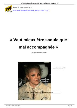 Vaut mieux être saoule que mal accompagnée