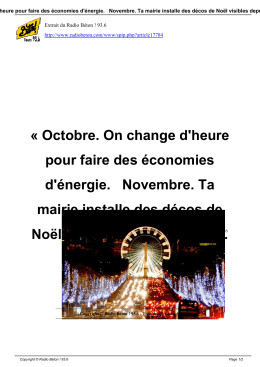 &laquo; Octobre. On change d`heure pour faire des &eacute;conomies d`&eacute;nergie