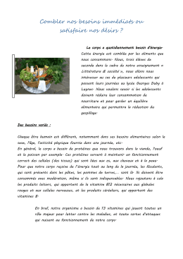 Combler nos besoins imm&eacute;diats ou satisfaire nos d&eacute;sirs ?