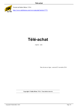 T&eacute;l&eacute;-achat - Radio B&eacute;ton