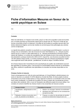 Fiche d`information Mesures en faveur de la sant&eacute;