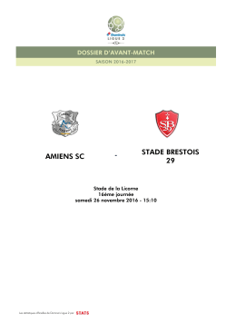 Dossier d`avant-match