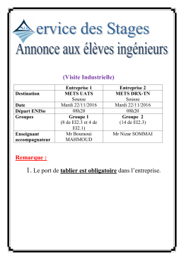 Groupe 1 - Ecole Nationale d`Ing&eacute;nieurs de Sousse