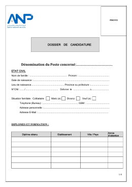 D&eacute;nomination du Poste concern&eacute;