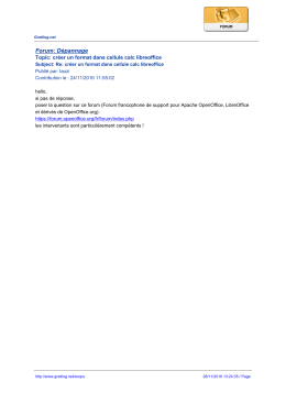 Forum: Dépannage