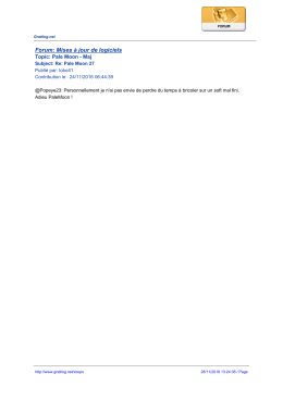 Forum: Mises à jour de logiciels