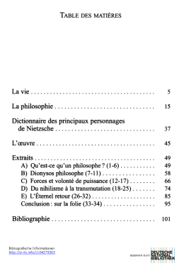 La v ie ........................... 5 La philosophie