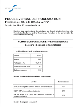 Élections des représentants des étudiants à la CFVU