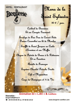 Menu de la Saint Sylvestre