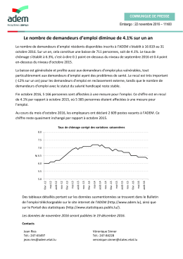 Communiqué de presse Bulletin Octobre 2016
