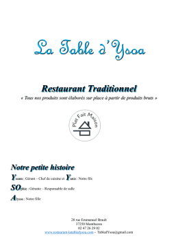 Télécharger notre menu