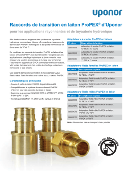 Raccords de transition en laiton ProPEX® d`Uponor pour les