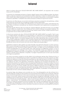 Island a le plaisir d`annoncer OCULUS NON VIDIT, NEC AURIS