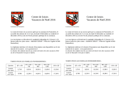 Centre de Loisirs : Programme des vacances de