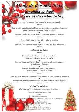 Menu de fête (96€) - Restaurant l`Armoise