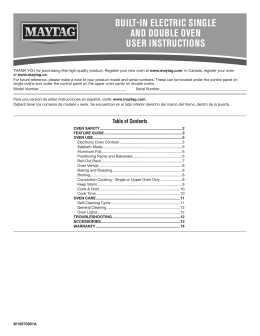 built-in electric single and double oven user instructions