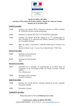 Agenda de Juliette Méadel - Semaine du 21