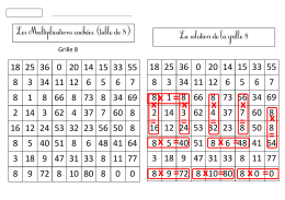 (Les multiplications cach\351es table 8)