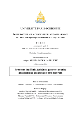 Position de th&egrave;se - Universit&eacute; Paris