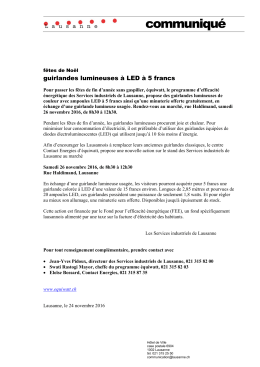 Communiqué du 24.11.2016