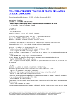 ann. intl.workshop "colors of blood, semantics of race - H-Net