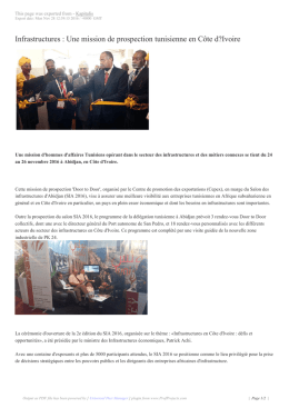 Une mission de prospection tunisienne en Côte d?Ivoire