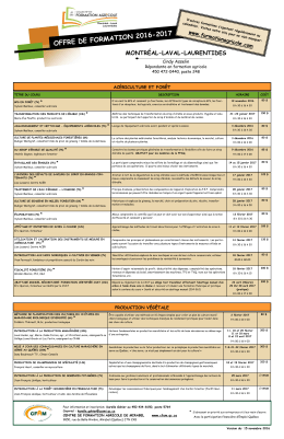 Bulletin d`information - Collectifs régionaux en formation agricole