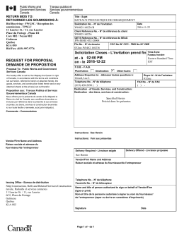 le 2016-12-22 REQUEST FOR PROPOSAL