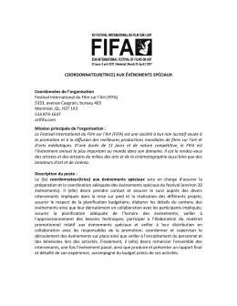 COORDONNATEUR(TRICE) AUX &Eacute;V&Eacute;NEMENTS SP&Eacute;CIAUX