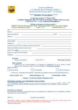 Course p&eacute;destre &laquo; La Ronde des Fontaines